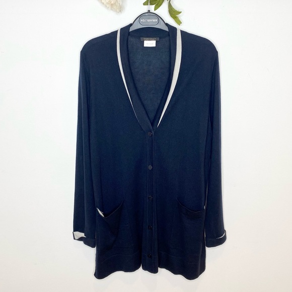 Marina Rinaldi Silk/Cashmere Longline Cardigan - Picture 2 of 9